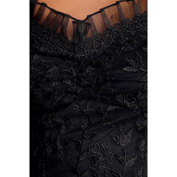 Lulus Dress Women XL Black Delightful Date Embroidered Ruffle Mini - Picture 9 of 13